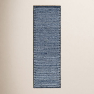 Felipa Hand-Knotted Blue Striped Rug