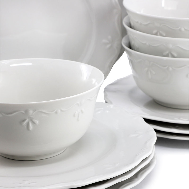  Service de table en porcelaine blanche 16 pièces Henryi