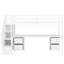 Lit mezzanine simple en blanc avec bureau et rangement double - bois de pin pour une chambre à coucher merveilleuse avec rangement simple, pratique-1759184974