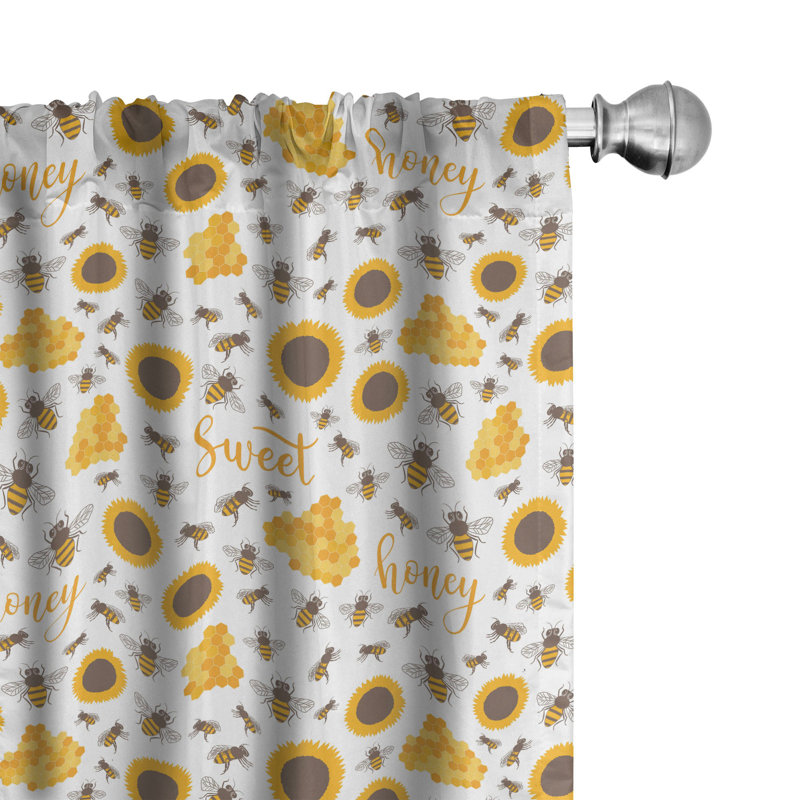 Honeycomb Semi-Sheer Rod Pocket Curtain Panels, 28" x 84"