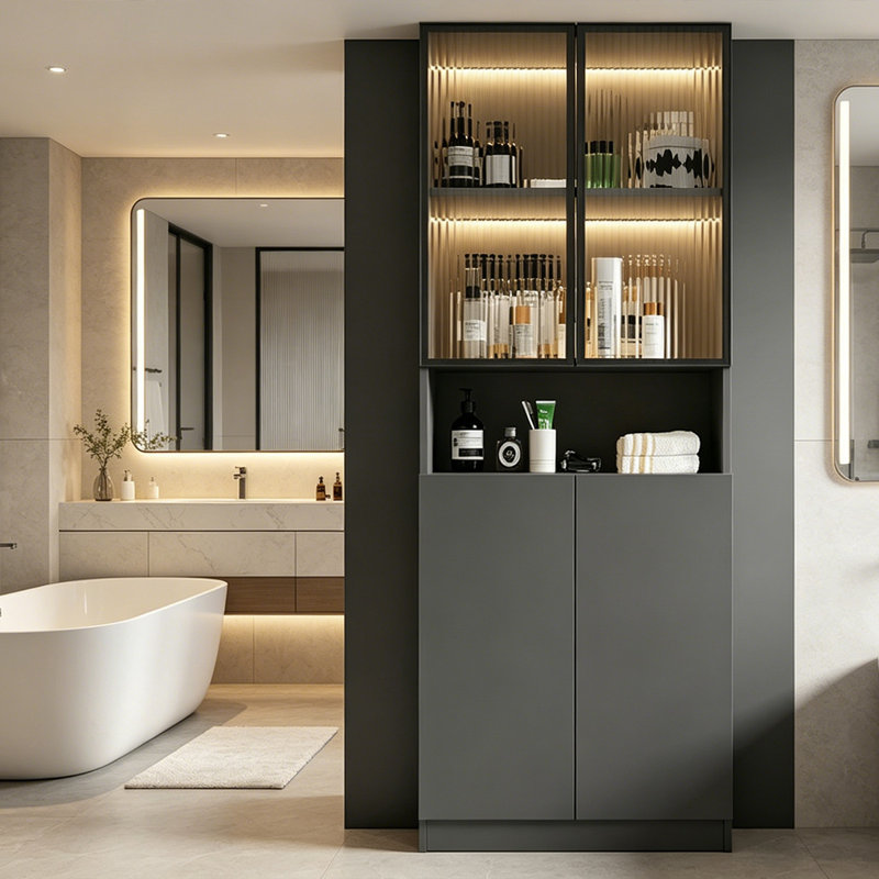 Tour en lin gris foncé 59 pi x 59 po, H 59,06 po x l 25,59 po x P 11,81 po