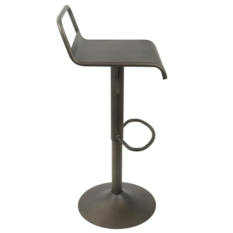 Tabouret de bar réglable industriel avec pivot, Brun