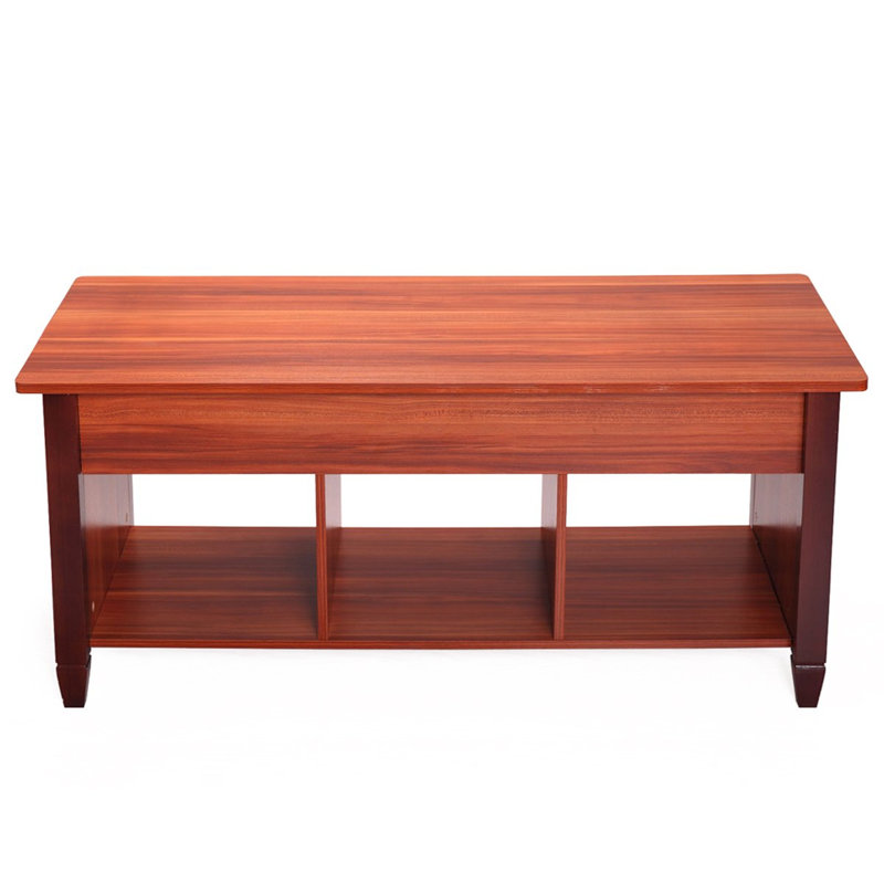 Table basse à 4 pieds avec rangement Lift Top, Rouge