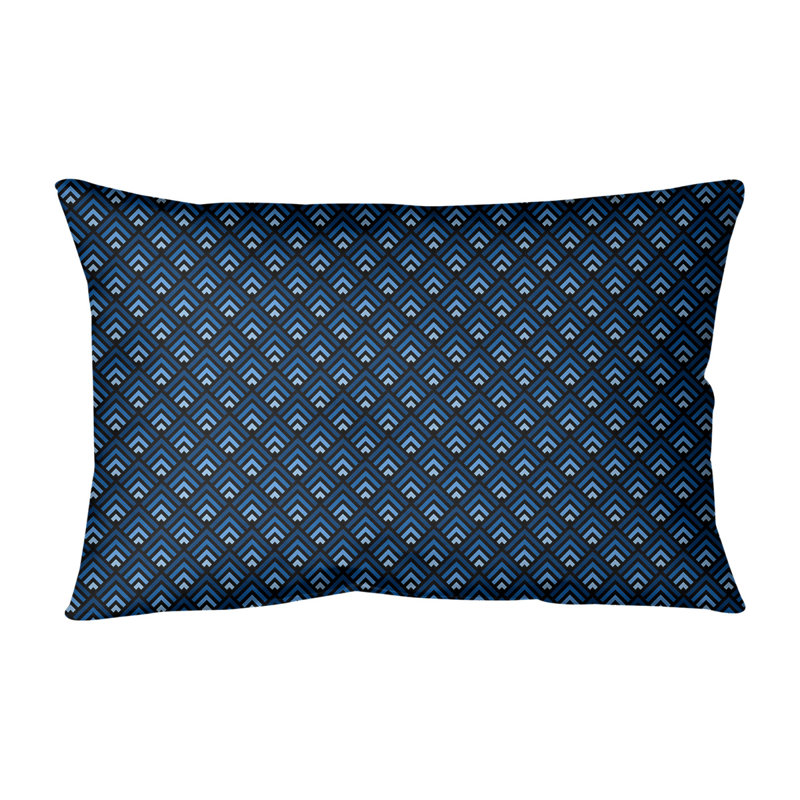 Coussin lombaire intérieur / extérieur Katelyn Elizabeth, Noir / Bleu