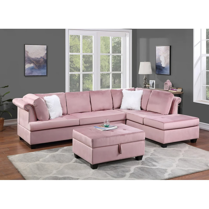 Canapé modulaire Mayfair, Velours rose