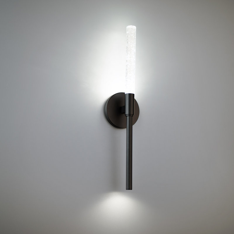 Magic 1-Light Dimmable Polished Nickel Bath Sconce, Black
