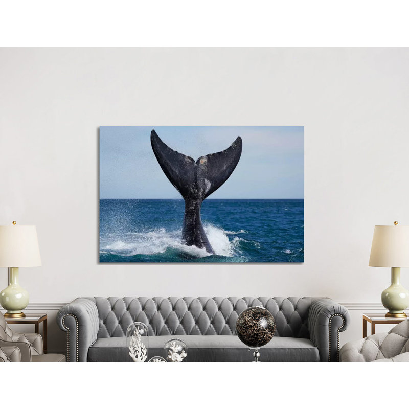 Southern Right Whale Tail Slapping, Peninsula Valdez, Argentina I by Hiroya Minakuchi - Wrapped Canvas Print