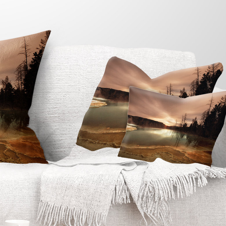 Coussin lombaire en ciel imprimé « africain landscape » sous nuageux