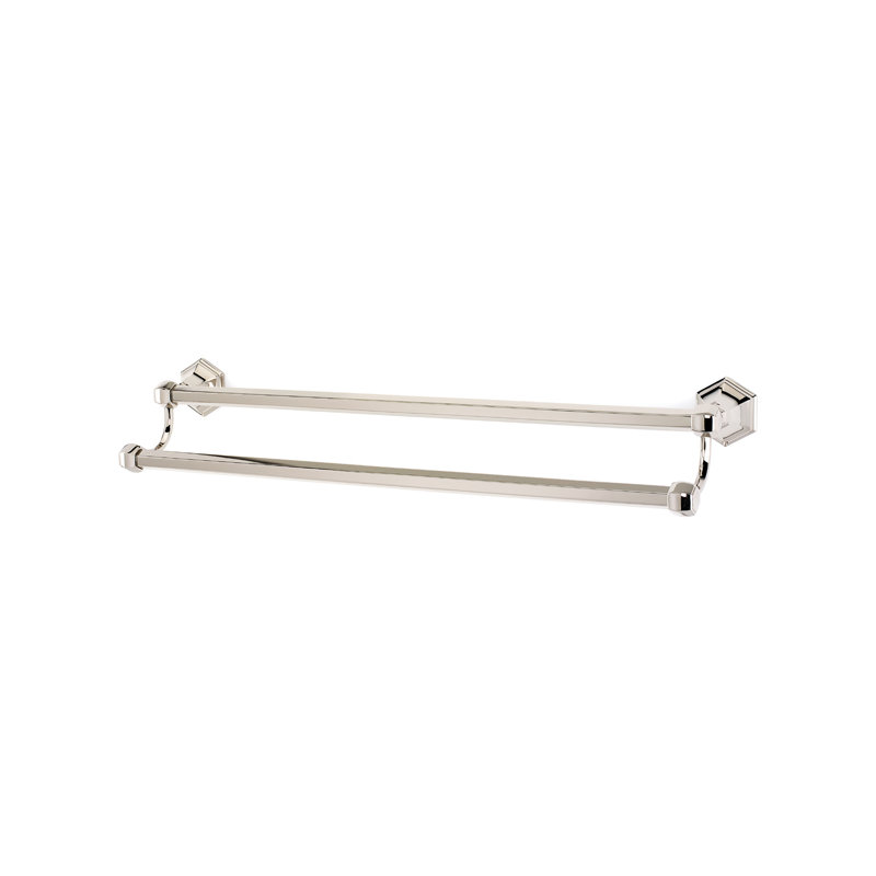 Nicole Double Wall Mounted Towel Bar, Polished Nickel, 32.5'' L x 6'' D
