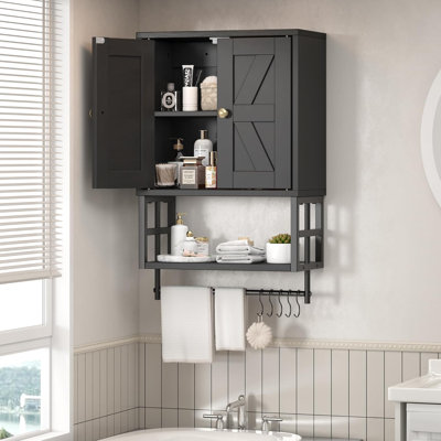 Small Medicine Cabinet 3-Tier, Black