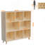 Armoire de rangement en bois de pin à 8 compartiments, organisateur à tablettes fixes de L 44 po x H 44 po pour livres / jouets / décoration intérieure, bibliothèque moderne en bois, armoire à compartiments multiples pour la maison / le bureau
