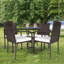 Chaises de salle à manger d'extérieur en rotin avec accoudoirs et coussins moelleux 4 pièces Patiojoy
