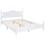 Grand lit, blanc avec plateforme à lattes en bois rétro pour une expérience de chambre à coucher durable-2010926473