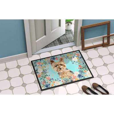 Wimer Non-Slip Floral Outdoor Doormat