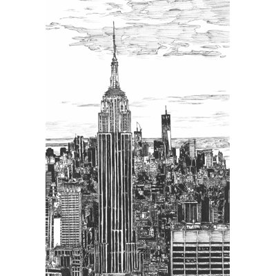 B&W US Cityscape-NYC - Wrapped Canvas Print