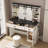 Farmhouse Dressing Table With Lighted Mirror, Makeup Drawer, And Hair Dryer Holder For Modern Bedrooms