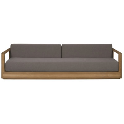Horizon 108'' Wide Straight Teak Patio Sofa with Cushions