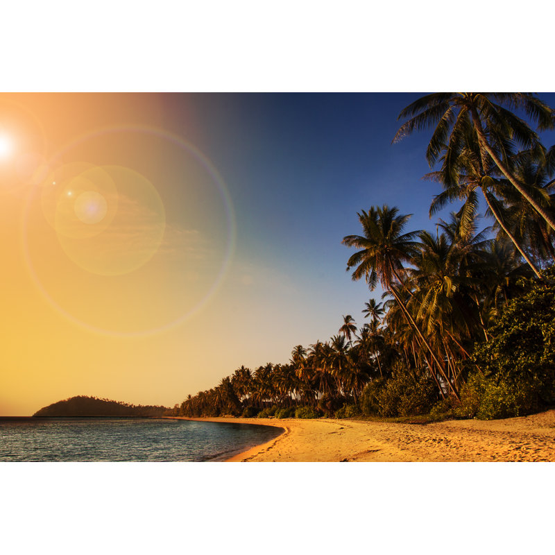 Sunset Over Beach - Wrapped Canvas Print, 30cm H x 46cm W x 3.8cm D