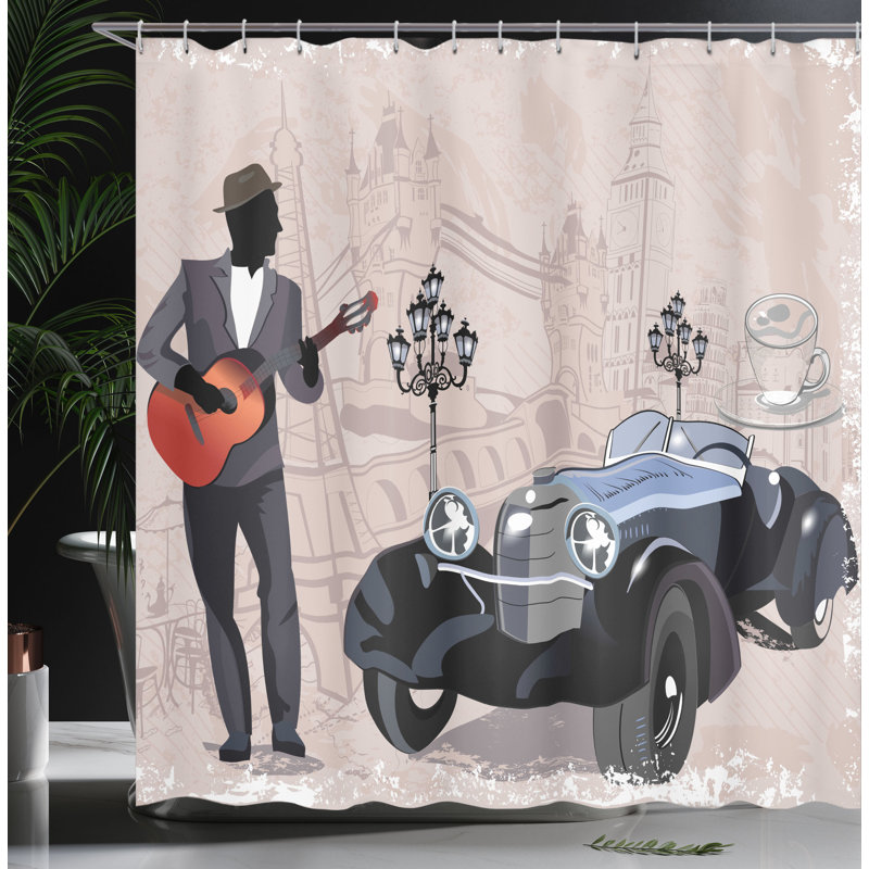 Shower Curtain with Hooks Included, 84"H x 69"W