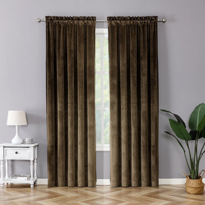 Lateek Velvet Semi Sheer Curtain Pair