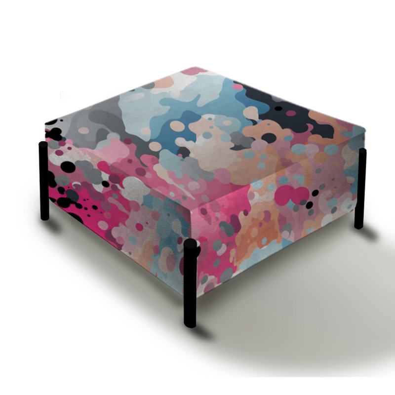 Grand repose-pieds carré rose Fusion Ideational