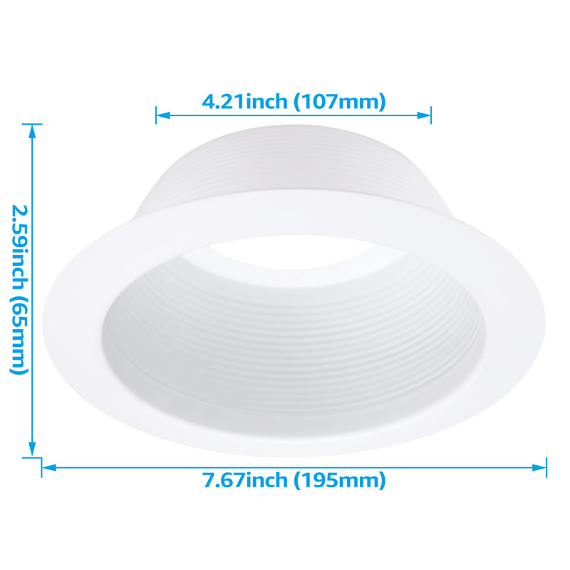Garniture de luminaire encastrée blanche en métal de 6 po pour boîtier encastré Halo Juno Remodel de 6 po