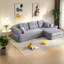 Canapé d'angle à compression, canapé méridienne en velours côtelé de 264 cm, style moderne et portable pour la maison familiale-164200996