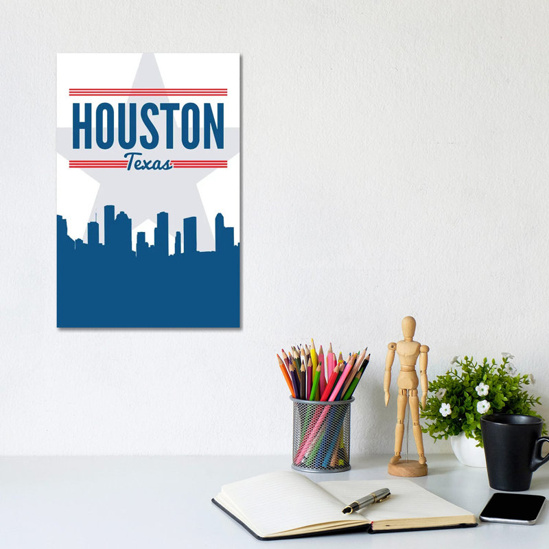 Houston Skyline by Benton Park Prints - Wrapped Canvas Print, 20.32 cm H x 30.48 cm W