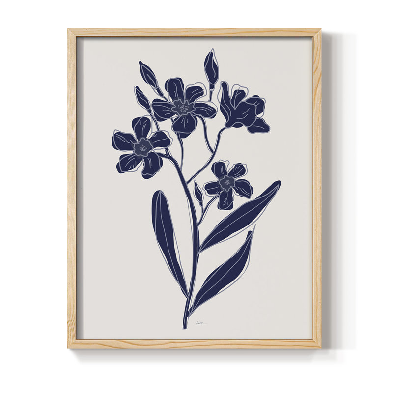 Indigo Botanical Study II, reproduction encadrée - bois massif, Naturel, H 21 po x l 17 po