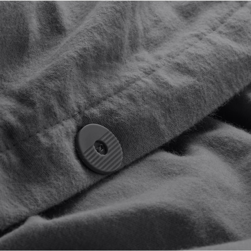 100% Cotton Flannel Duvet Cover Set, Gray, Full Duvet Cover + 2 Standard Shams
