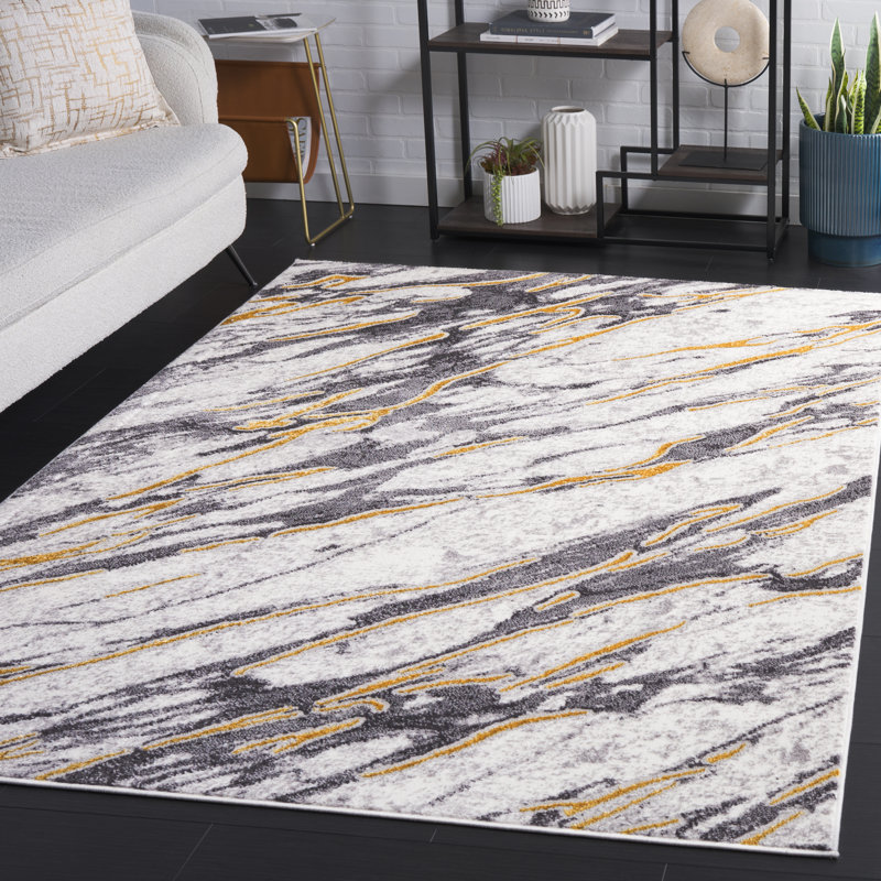 Loreatha Performance Performance Abstract Rug, Rectangle 5'3" x 7'6"