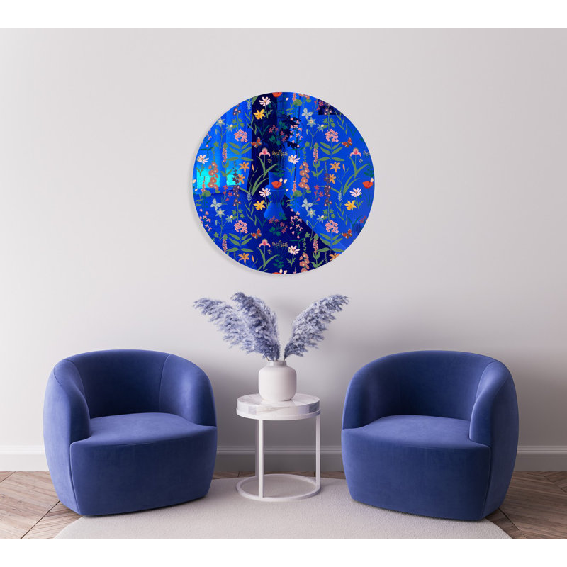 Cercles sombres en acrylique sur fond miroir