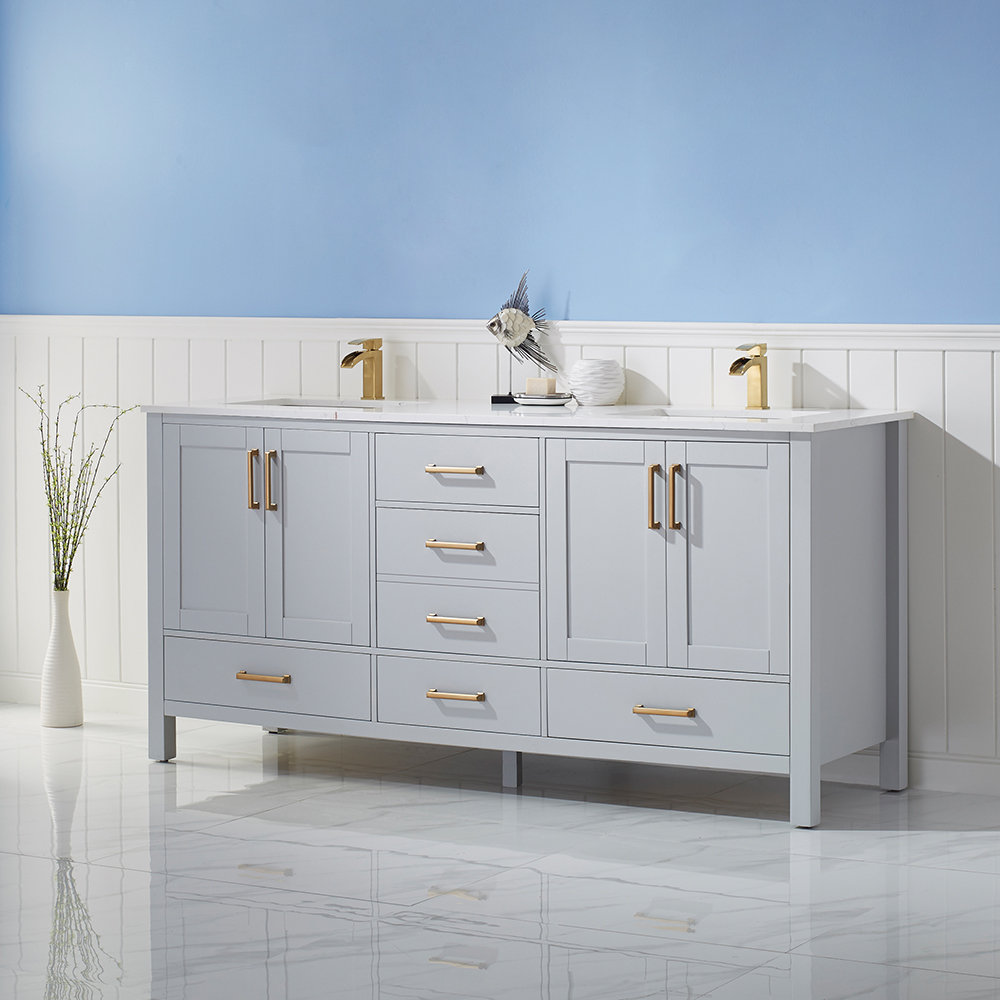 Everly Quinn Ryland 72'' Free Standing Double Bathroom Vanity with