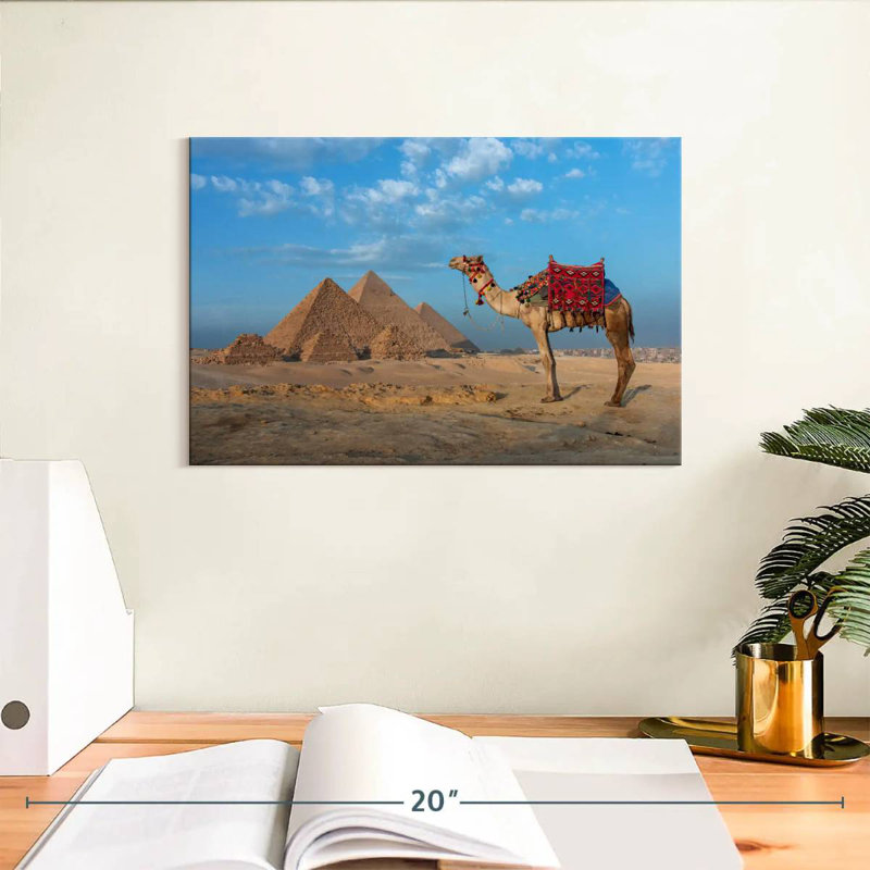 Camel And Egyptian Pyramids, 8" H x 12" W