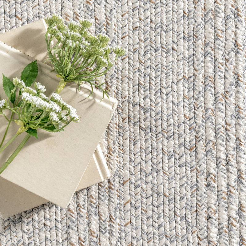 Tapis intérieur / extérieur Catharine Ivory, Rectangle 5 pi x 8 pi