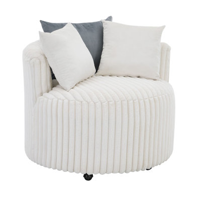 Comfort Upholstered Barrel Upholstered Chair with Wheels