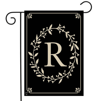  Drapeau de jardin classique monogramme lettre R