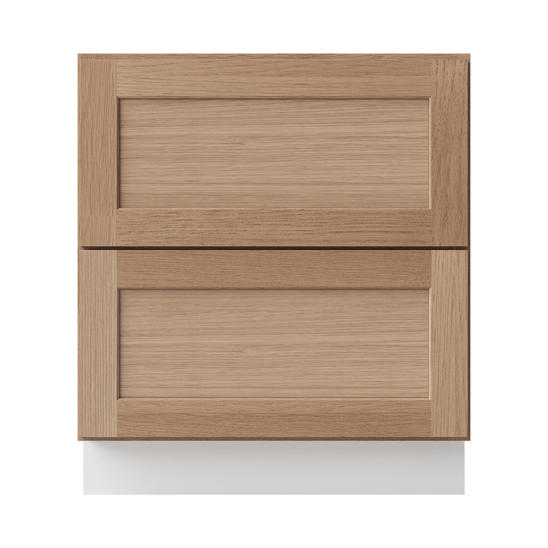 Armoire de cuisine en bois massif prête à assembler, 30", Chêne Redondo / 2 tiroirs