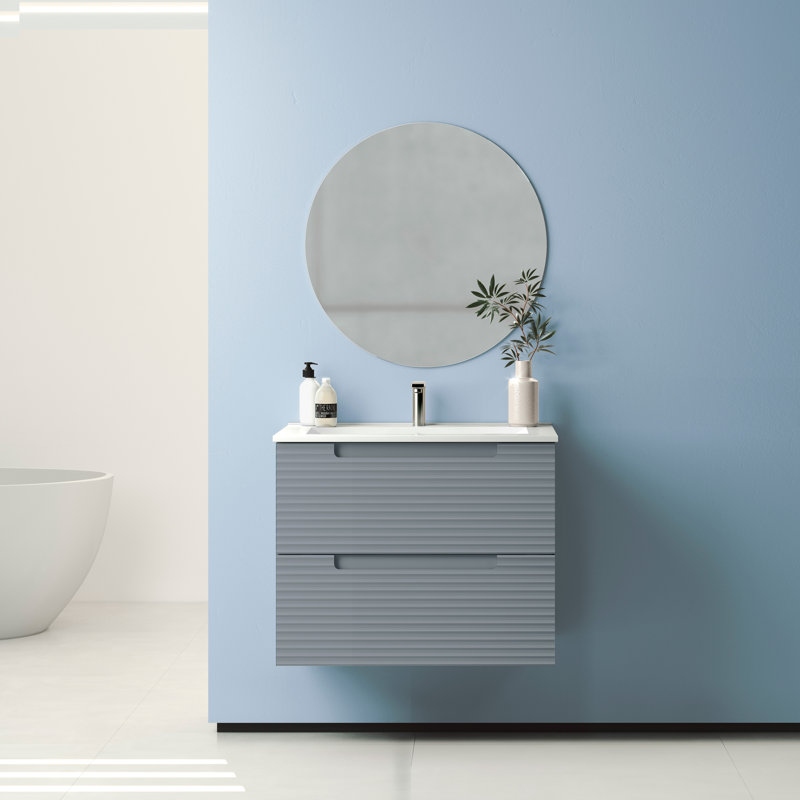 Ensemble de meuble-lavabo simple 24 po, Bleu acier