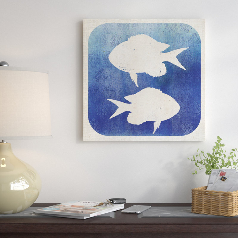 " Watermark Fish " by Studio Mousseau, 37" H x 37" W x 1.5" D, Wrapped Canvas, No Mat