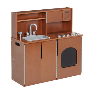 ECR4Kids 4-in-1 Kitchen, Sink, Stove, Oven, Microwave and Storage, Play Kitchen