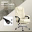 Fauteuil de bureau massant avec repose-pieds - Beige. 6 points de vibration et fonction chauffante. Hauteur réglable. Fauteuil de bureau inclinable. Siège pivotant avec dossier rembourré confortable. 3 modes. Chauffage lombaire à 3 niveaux. 120 kg