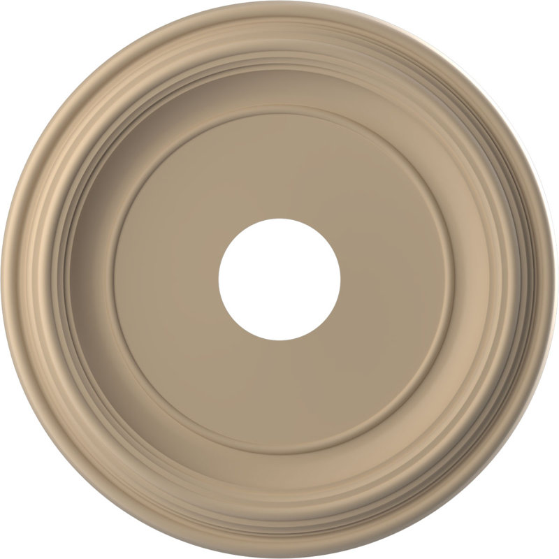 Traditional Traditional Thermoformed PVC Ceiling Medallion, UltraCover Satin Smokey Beige, 16" H x 16" W x 1.38" D