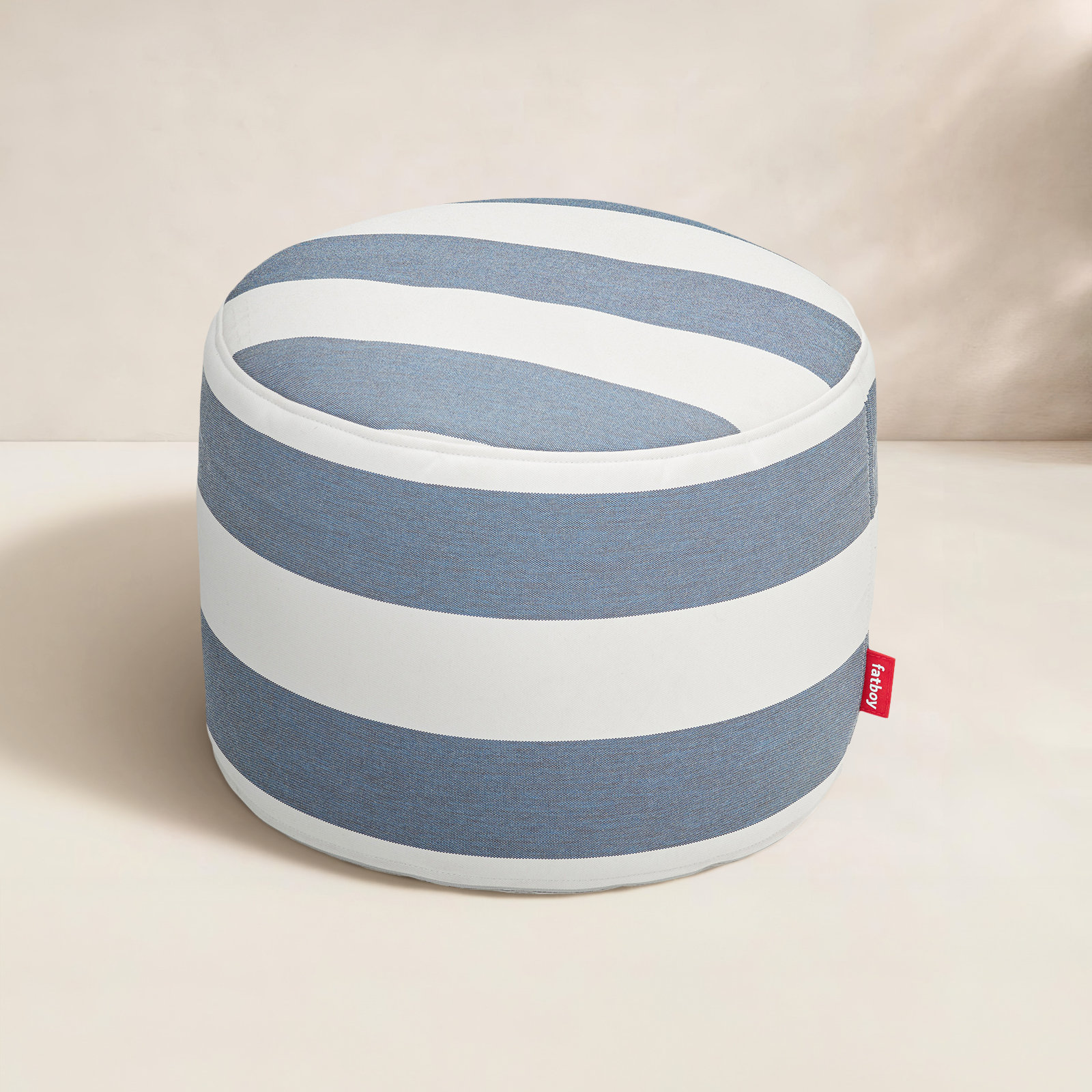 Fatboy Point Sunbrella® Patio Pouffe, Stripe Ocean Blue