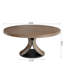 Salle de cuisine ronde en bois massif noyer avec chaise en bois massif 4/6/8-544044409-544152422