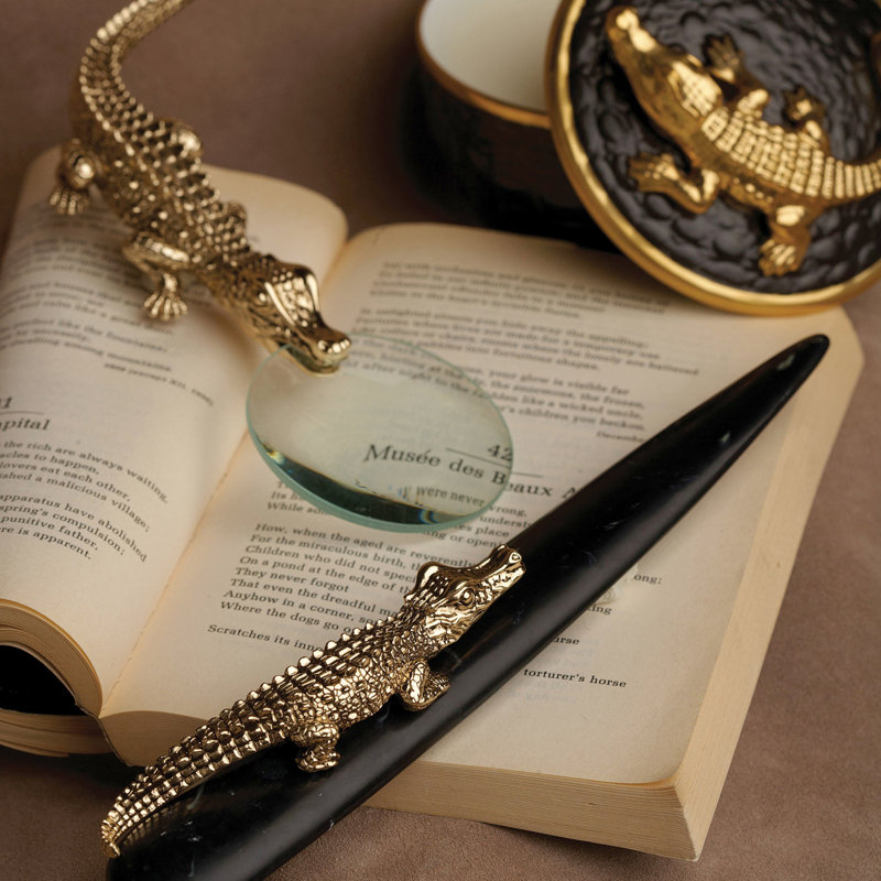 Gold Plated Crocodile Letter Opener