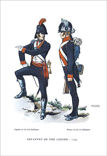 Infantry de la legion, 1795, reproduction d’art, H 42 po x l 28 po x P 1,5 po
