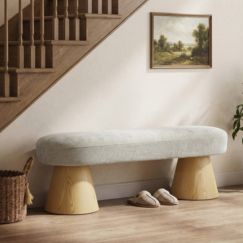 Banc de salle à manger rembourré polyvalent en chenille pour plusieurs pièces avec une capacité de poids élevée et aucun assemblage requis