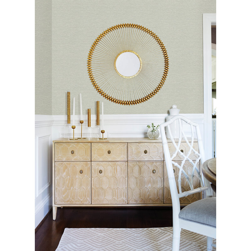 Bernoussi 33' L x 20.5" W Wallpaper Roll, Seafoam, Grass Cloth