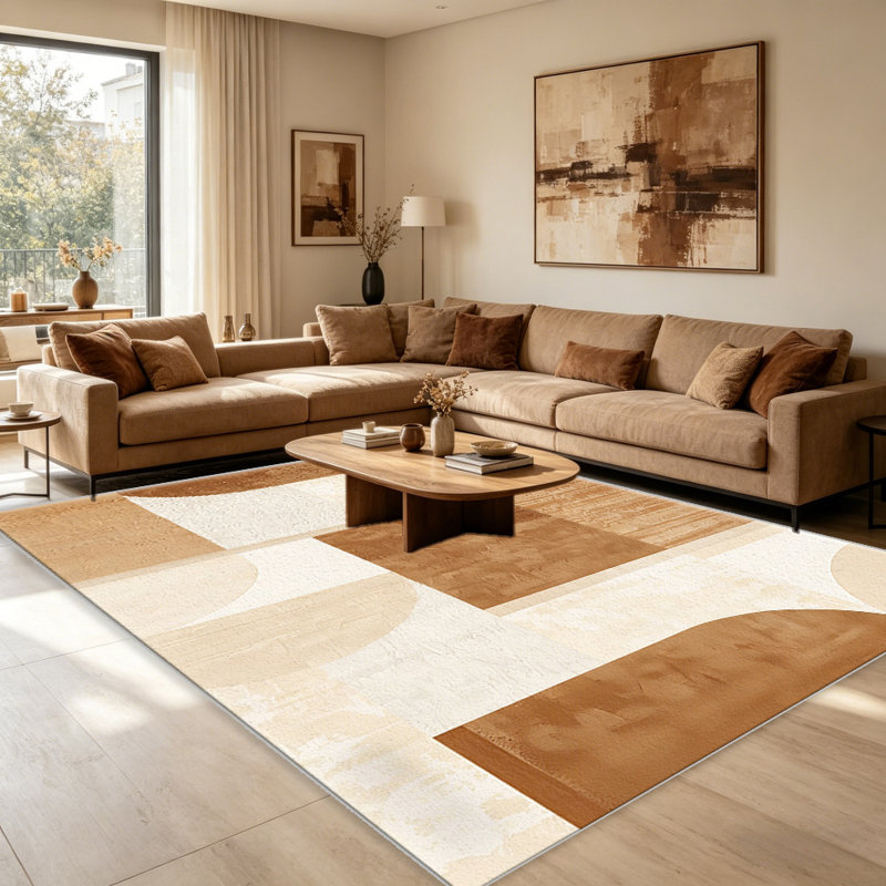 Earthy Geometry   area rugs for Living Room, Soft and Comfortable, Suitable for all seasons, easy to maintain, machine washable Indoor floor mat, Under Table Farmhouse suitable for Bedroom, Dining Room, Study,  Balcony, Home Decor Patio